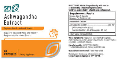 SFI Health Ashwagandha Extract 60c