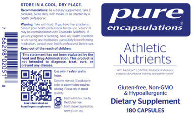 Pure Encapsulations Athletic Nutrients 180c