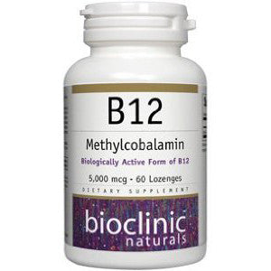 Bioclinic Naturals B12 Methylcobalamin 5000mcg 60 lozenges