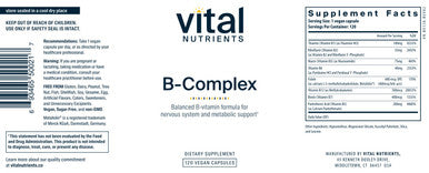 Vital Nutrients B-Complex 120 vegan capsules