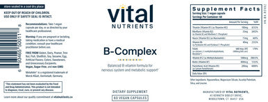 Vital Nutrients B-Complex 60 vegan capsules