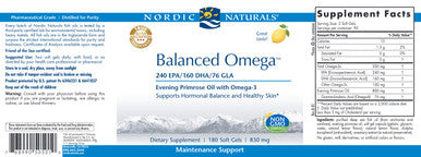 Nordic Naturals Balanced Omega Lemon 180sg