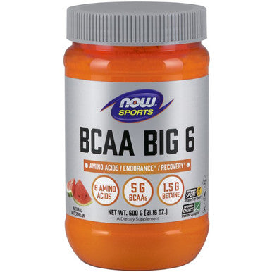 Now Foods BCAA Big 6 Powder Watermelon 600g.