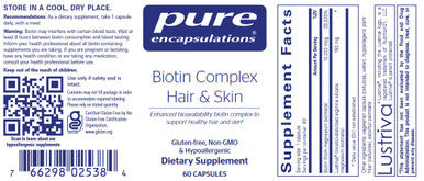 Pure Encapsulations Biotin Complex Hair & Skin 60c