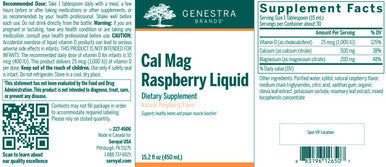 Genestra Cal Mag Raspberry Liquid 15.2 oz (450ml)