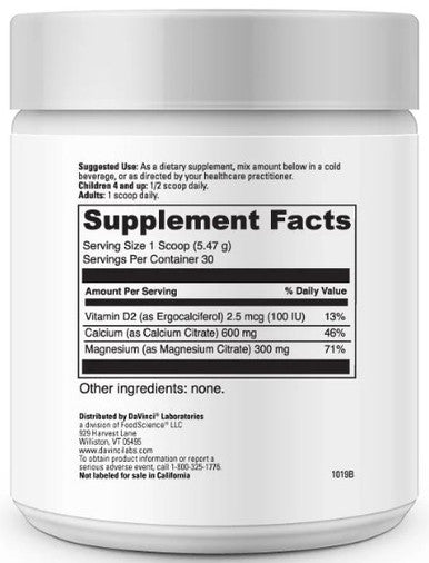 DaVinci Laboratories Cal-Mag Citrate Powder (5.78 oz) 30 servings