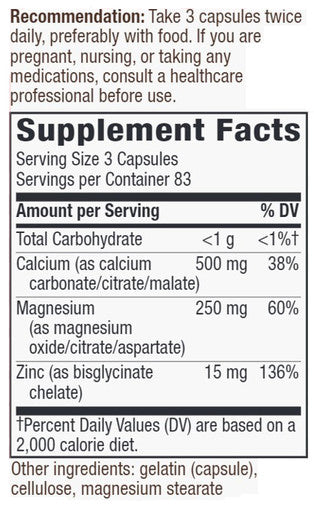 Natures Way Calcium Mag & Zinc 250c