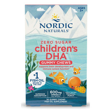 Nordic Naturals Zero Sugar Children's DHA Gummies 30 Tropical Punch