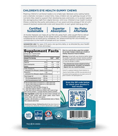 Nordic Naturals Children's Eye Health Gummies Strawberry Lemonade flavor 30 gummy chews