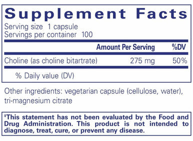 Pure Encapsulations Choline (bitartrate) 100c