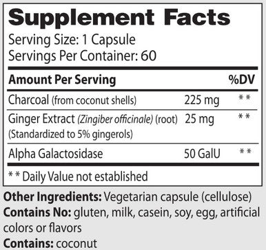 EnzyMedica Purify Activated Coconut Charcoal Plus 60c