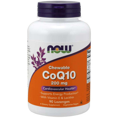 Now Foods CoQ10 200mg Vit E/Lecithin 90 lozenges