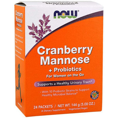 Now Foods Cranberry Mannose + Probiotics 24 packets