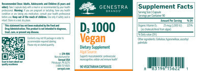 Genestra D3 1000 Vegan 90vc