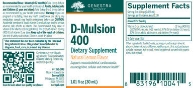 Genestra D-Mulsion 400 1.01 oz (30 ml)