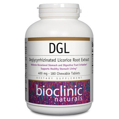 Bioclinic Naturals DGL 180 chewable tablets