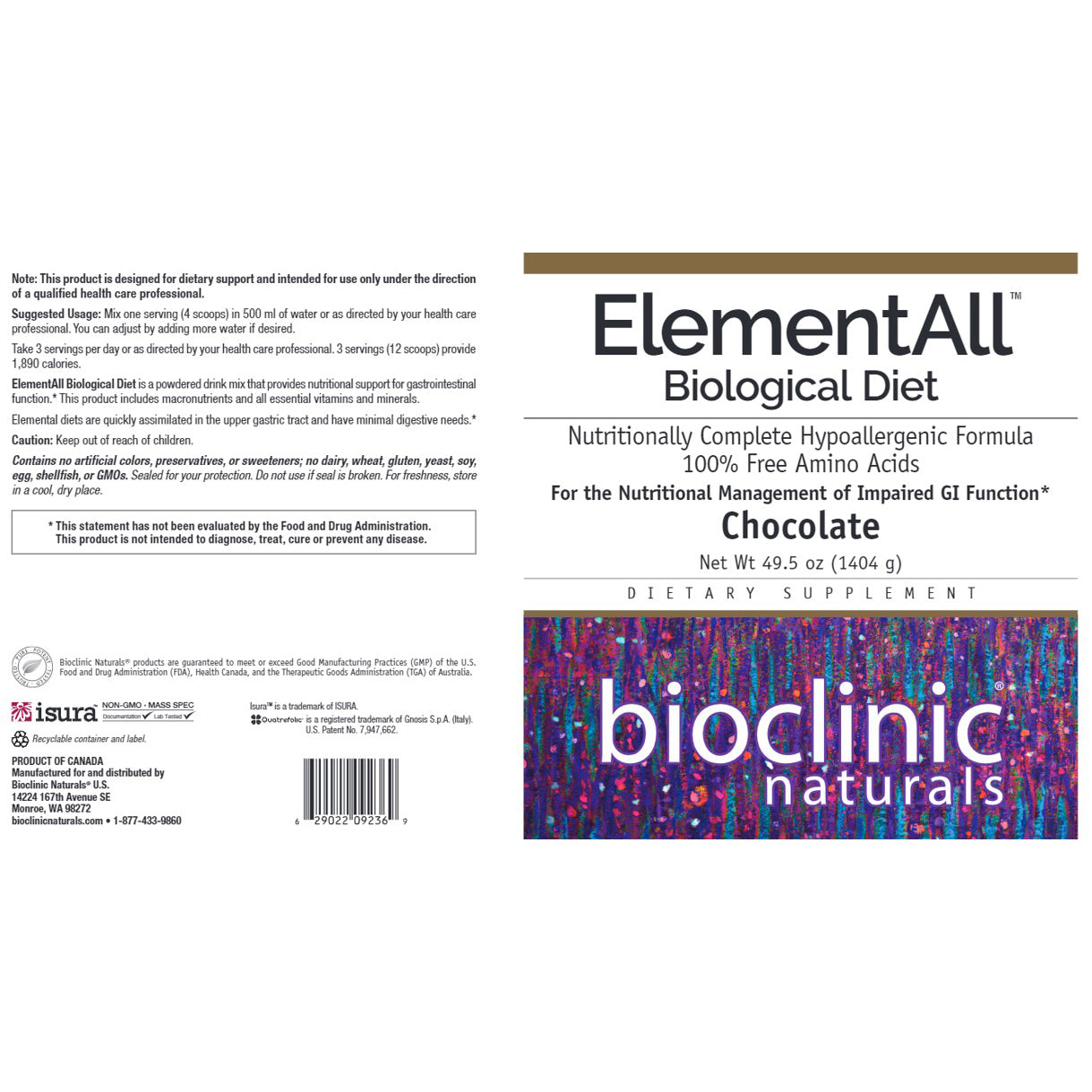 Bioclinic Naturals ElementAll Chocolate 49.5 oz (1404 g)