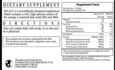 Cardiovascular Research EPA-625 DHA-245 90sg