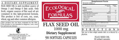 Ecological Formulas Organic FlaxSeed Oil 90c