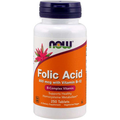 Now Foods Folic Acid 800mcg with Vit B12 250t