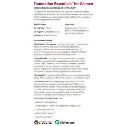 NuMedica Foundation Essentials for Women 30 pack