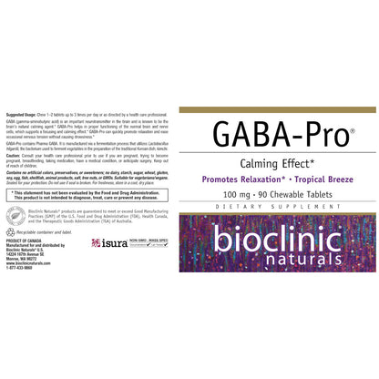 Bioclinic Naturals GABA-Pro 90 Chewable Tablets Tropical Breeze