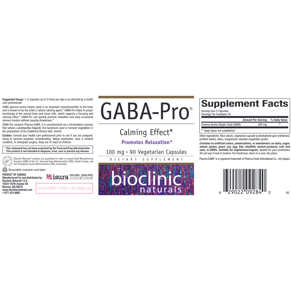 Bioclinic Naturals GABA-Pro 90vc