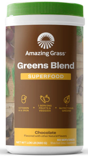 Amazing Grass Greens Blend Superfood Chocolate Powder (1.06lb) 60 servings