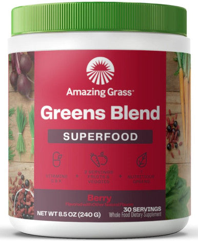 Amazing Grass Greens Blend Superfood Berry Powder (8.5oz) 30 servings