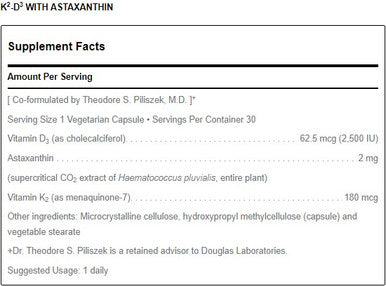 Douglas Laboratories K2-D3 with Astaxanthin 30c