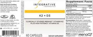 Integrative Therapeutics K2 + D3 60c