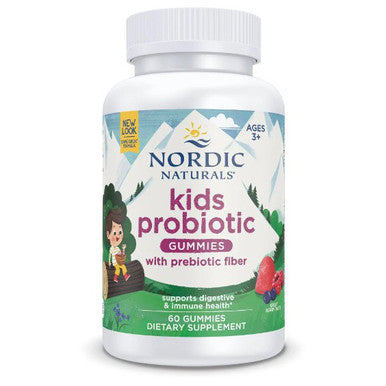 Nordic Naturals Kids Probiotic Gummies with Prebiotic Fiber 60 gummies berry flavor