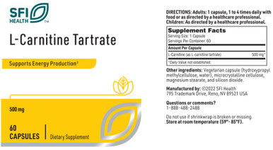 SFI Health L-Carnitine Tartrate 60c