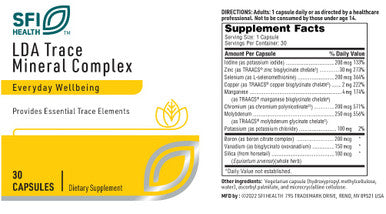 SFI Health LDA Trace Mineral Complex 30vc