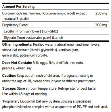 NuMedica Liposomal Curcumin 30 svgs