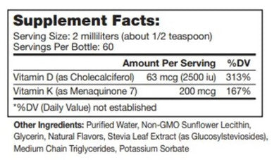 Neurobiologix Liposomal Vitamin D3 + K2 4 oz.