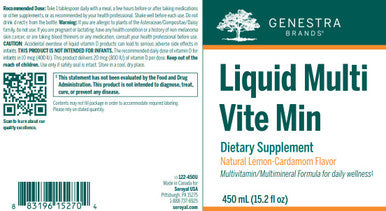 Genestra Liquid Multi Vite Min 15.2 oz (450ml)