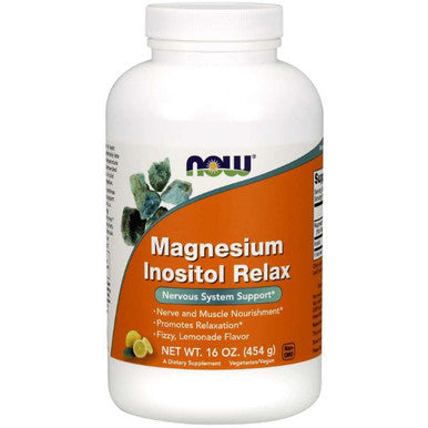 Now Foods Magnesium Inositol Relax Powder - Fizzy lemonade Flavor 16 oz.