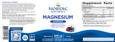 Nordic Naturals Magnesium Gummies 60 gummies blueberry flavor