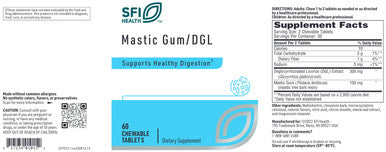 SFI Health Mastic Gum/DGL 60 chewable tablets