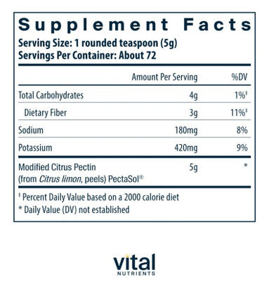 Vital Nutrients MCP Powder (Modified Citrus Pectin) 12.7 oz (360 grams)