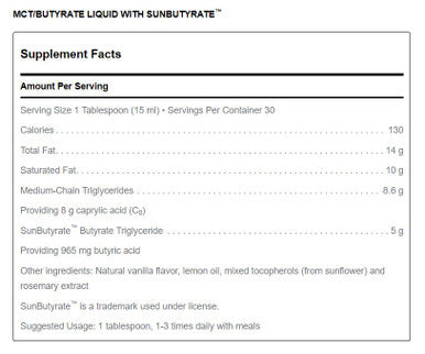 Douglas Laboratories MCT/Butyrate Liquid with Sunbutyrate 15.6 fl oz