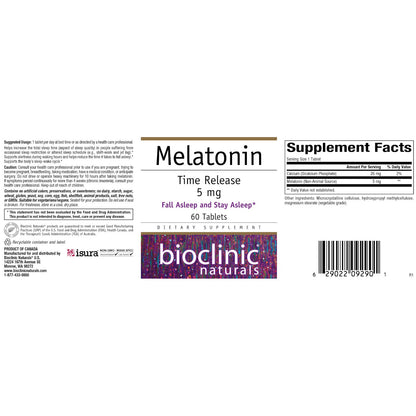 Bioclinic Naturals Melatonin 5 mg Time Release 60 Tablets