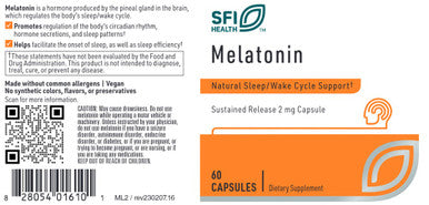 SFI Health Melatonin 2 mg 60vc