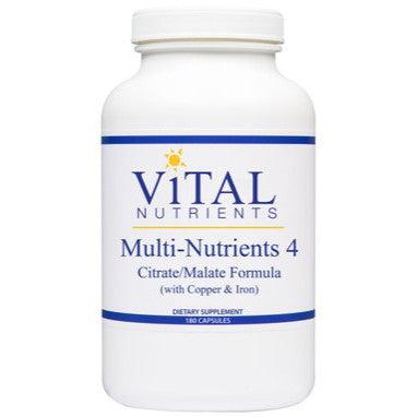 Vital Nutrients Multi-Nutrients 4 Citrate/Malate Formula (with Copper & Iron) 180vc