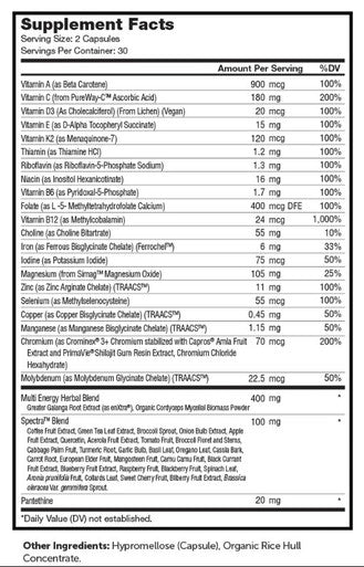 Advanced Nutrition by Zahler Multi Vitamin Energy 60c