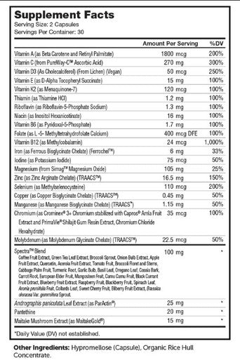 Advanced Nutrition by Zahler Multi Vitamin Immune 60c