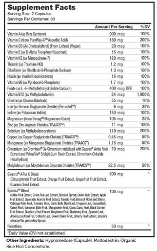 Advanced Nutrition by Zahler Multi Vitamin Metabolism 60c