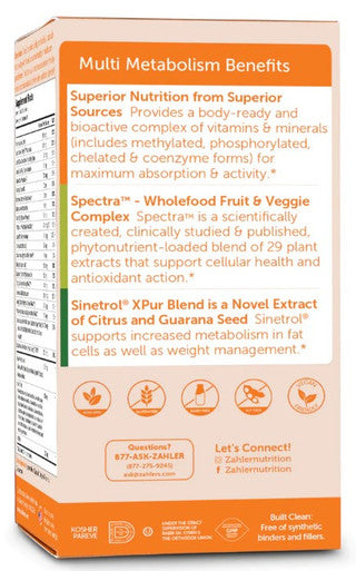 Advanced Nutrition by Zahler Multi Vitamin Metabolism 60c