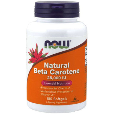 Now Foods Natural Beta Carotene 25,000 IU 180sg